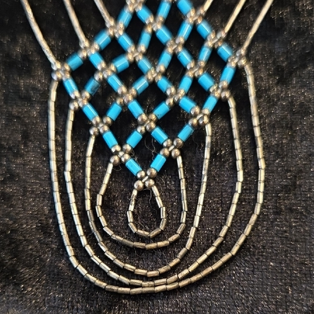 Source Unknown Elegant Sterling And Turquoise Nec… - image 4